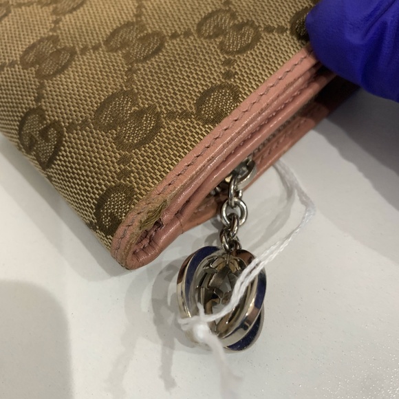 Gucci Brown GG Canvas Long Wallet Sku#84800 (gently used, corners tearing) - Picture 5 of 12